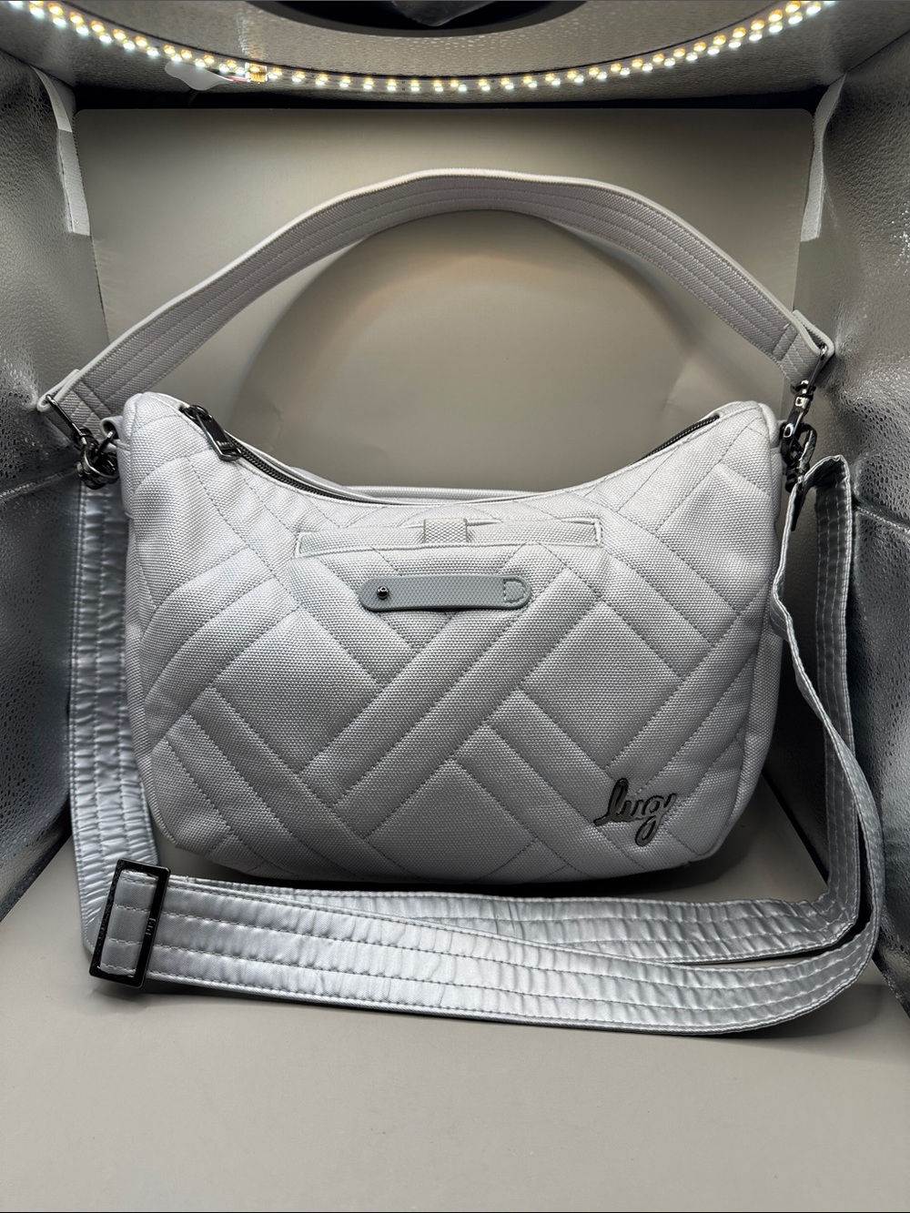 LUG Silver Quilted 2 way Bag